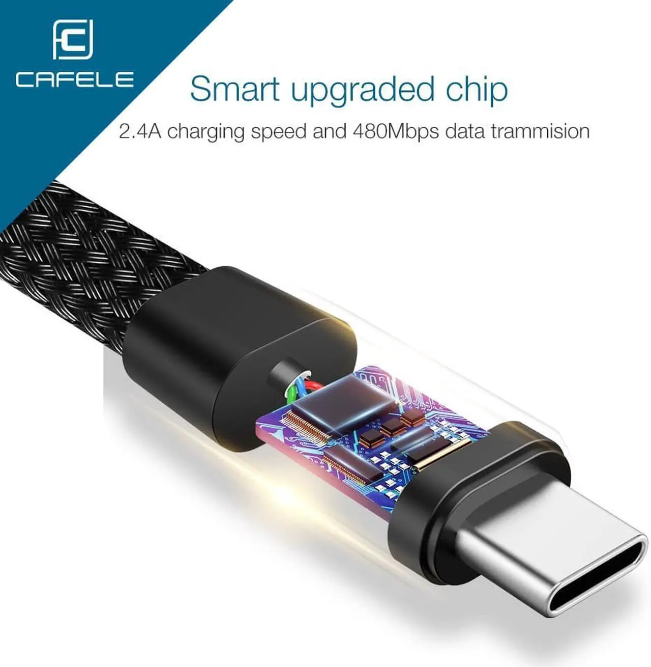 Alt view image 2 of 7 - Retractable USB Type C Cable, CAFELE Auto-Contraction Nylon Braided Charging Data Sync Cable Cord for Samsung Galaxy S8 plus Note 8, Pixel XL, Moto Z Z2, LG G5 G6 V20, Nexus 6P 5X, ( Grey, 2ft )