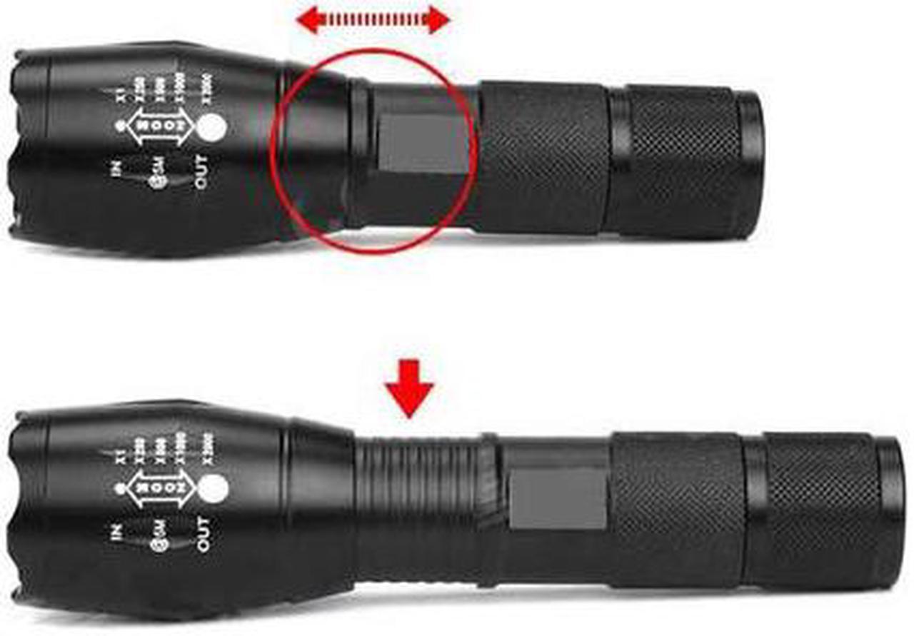 Alt view image 5 of 7 - X800 Bright Tactical Flashlight LED Military Zoomable Torch Lamp Light G700