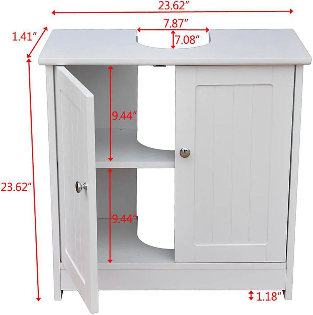 Main image of New Sink Storage Bathroom Vanity Cabinet Space Saver Organizer White
