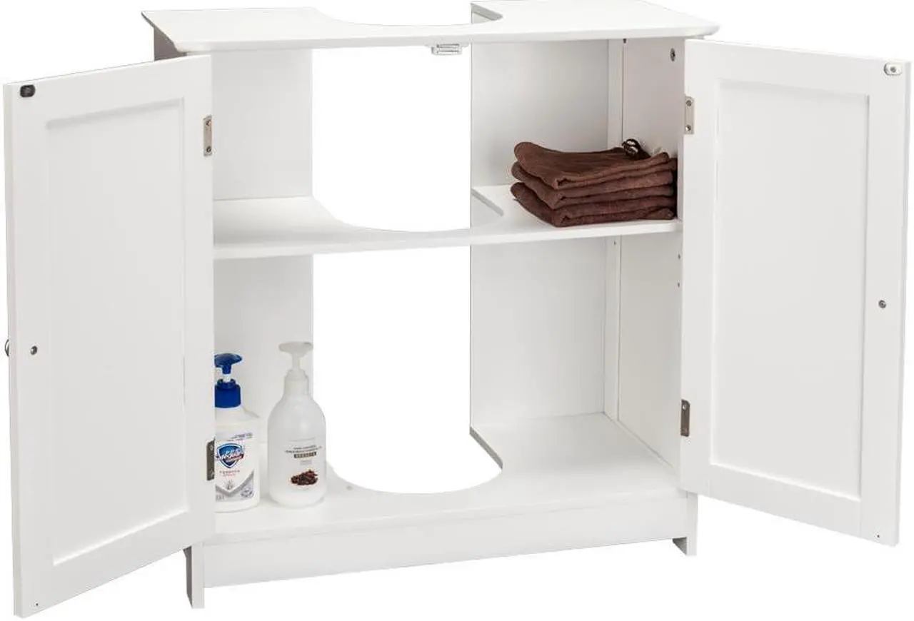 Alt view image 5 of 7 - New Sink Storage Bathroom Vanity Cabinet Space Saver Organizer White