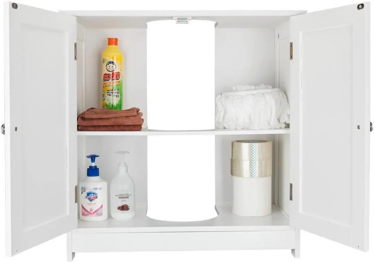 Alt view image 3 of 7 - New Sink Storage Bathroom Vanity Cabinet Space Saver Organizer White