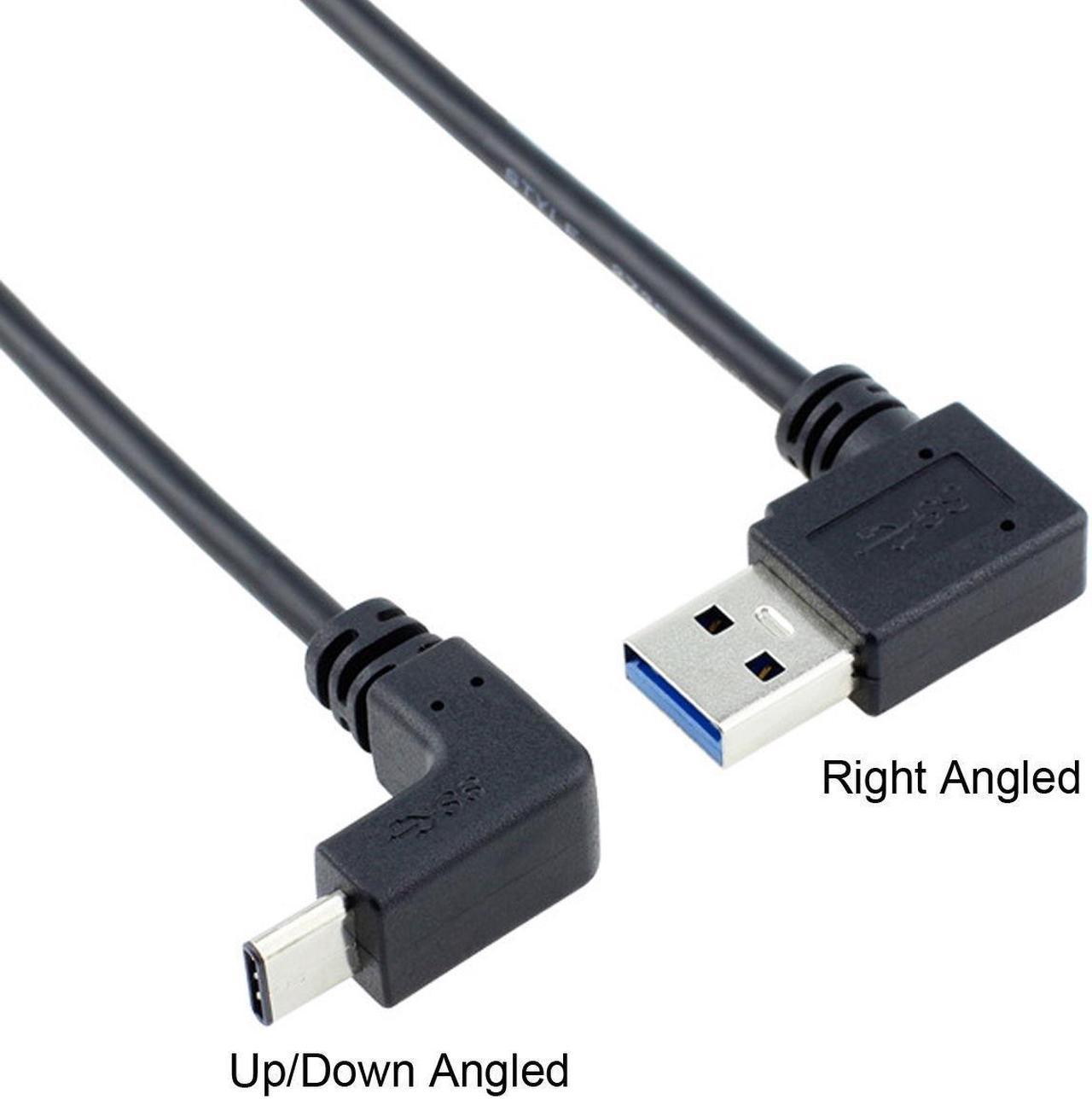 USB 3.1 USB-C Up & Down Angled to 90 Degree Right Angled A Male Data Cable