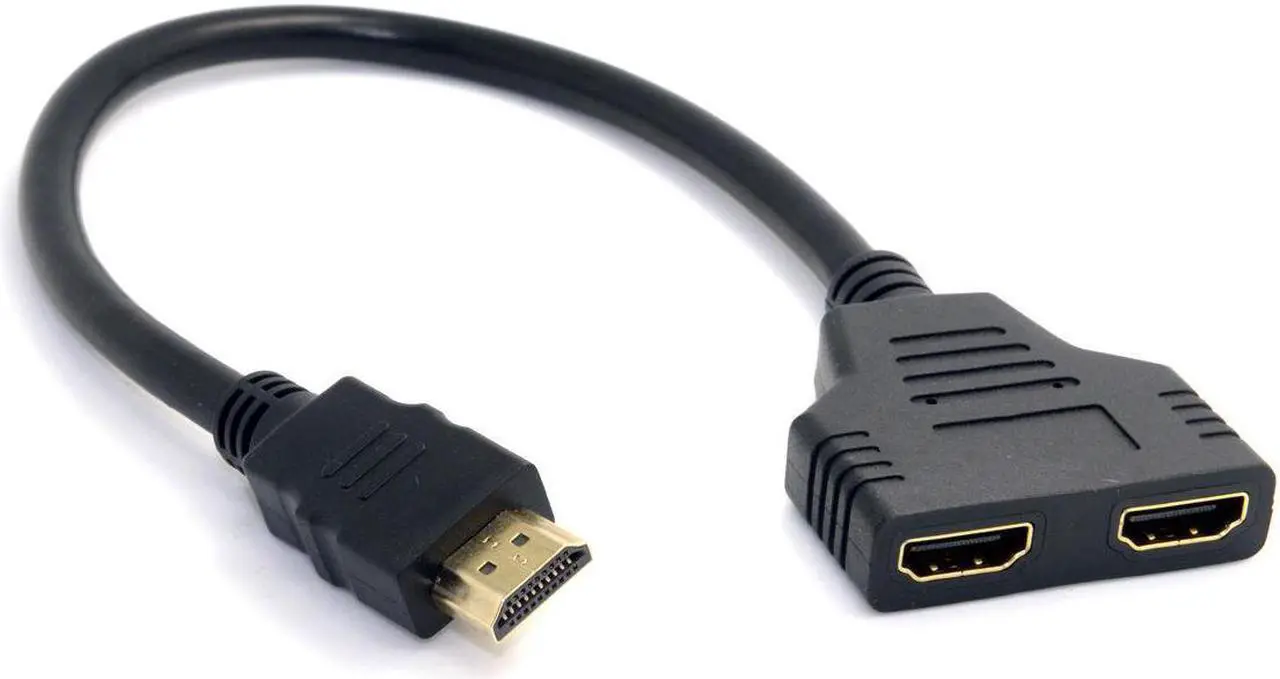 Main image of One HDMI Male to Dual HDMI Female Y Splitter Switch Extension Adapter Cable