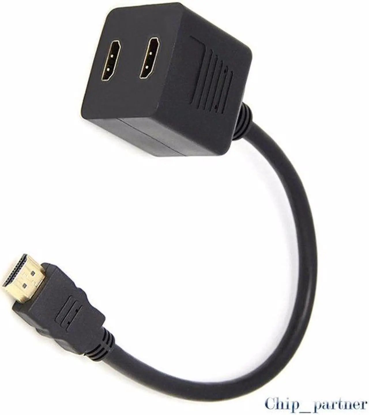 Alt view image 4 of 7 - 1 in 2 out HDMI Splitter 1 male to 2 female Port Cable Converter Twins Splitter