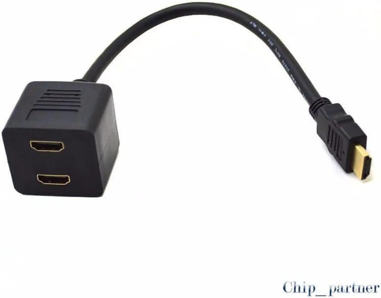 Alt view image 2 of 7 - 1 in 2 out HDMI Splitter 1 male to 2 female Port Cable Converter Twins Splitter