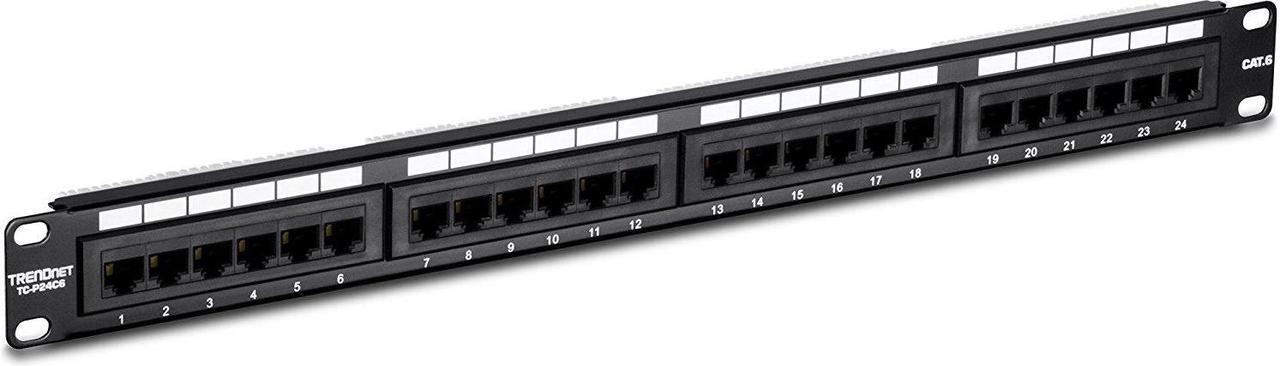 Main image of TRENDnet 24-Port Cat6 Unshielded Wallmount or Rackmount Patch Panel, Compatible with Cat 3/4/5/5e/6 Cabling, TC-P24C6
