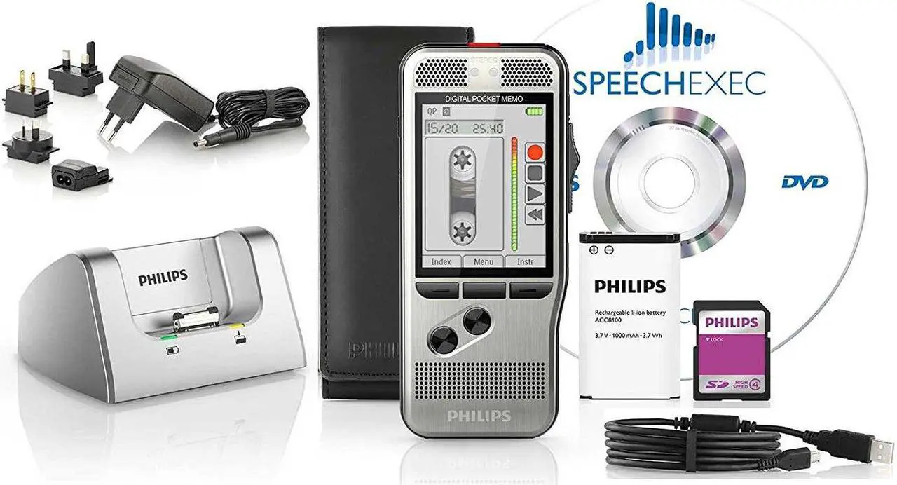 Alt view image 2 of 6 - Philips - ACC8120 - Philips Pocket Memo Docking Station - Docking - Charging Capability, silver