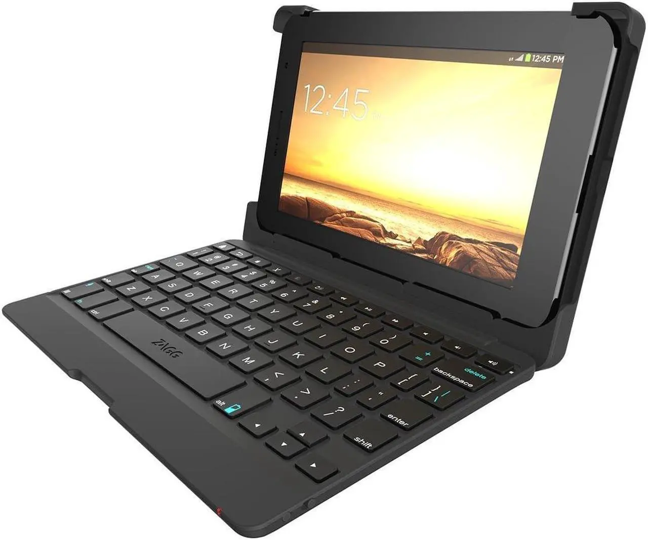 Main image of ZAGG Folio Case, Hinged with Bluetooth Keyboard for Android Tablets (7-inch) - Black