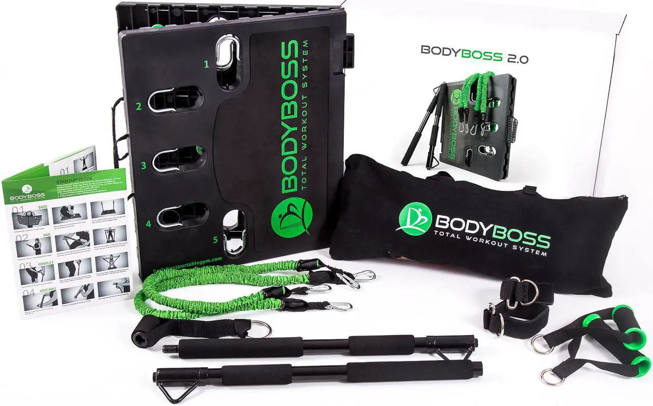 Main image of BodyBoss Portable Gym 2.0 - The World's 1st Home Gym You Can Take Anywhere - Green, Full Bundle Package