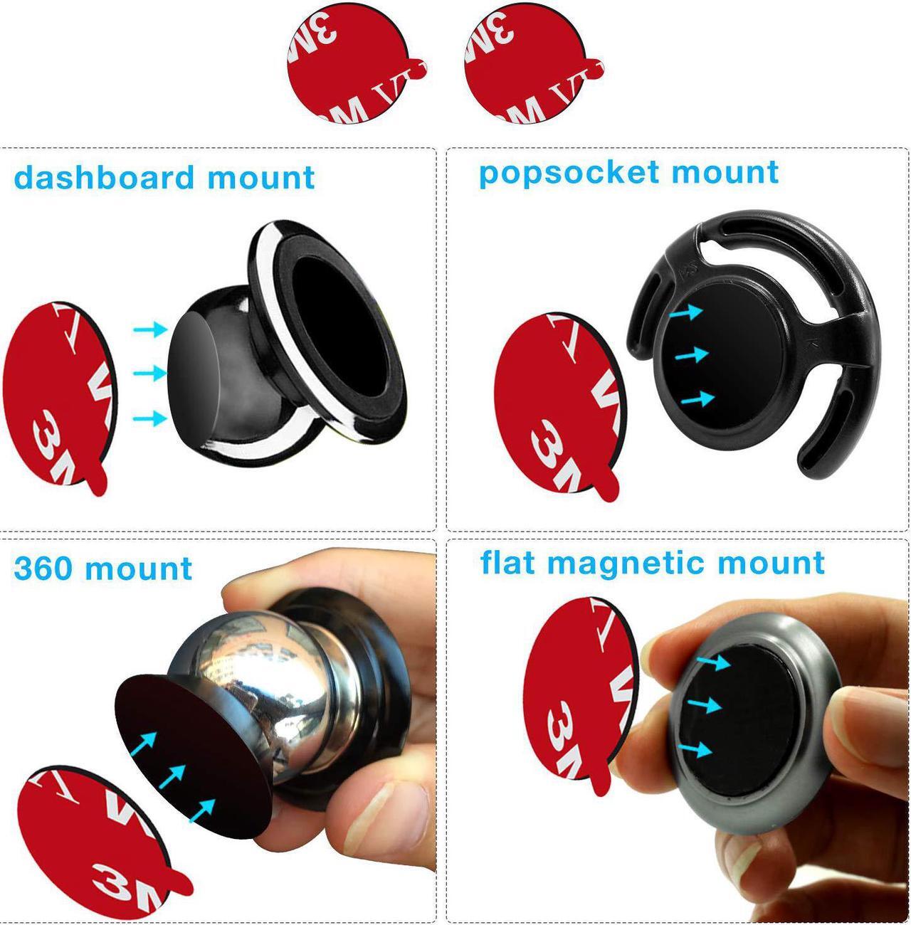 Alt view image 4 of 7 - Sticky Adhesive Compatible with Pop Socket, VOLPORT 3M VHB Double Sided Tape Sticker Pads Compatible Pop-Socket with Round Magic Metal Plate Replacement Kit for Magnetic Phone Car Mount Magnet Holder