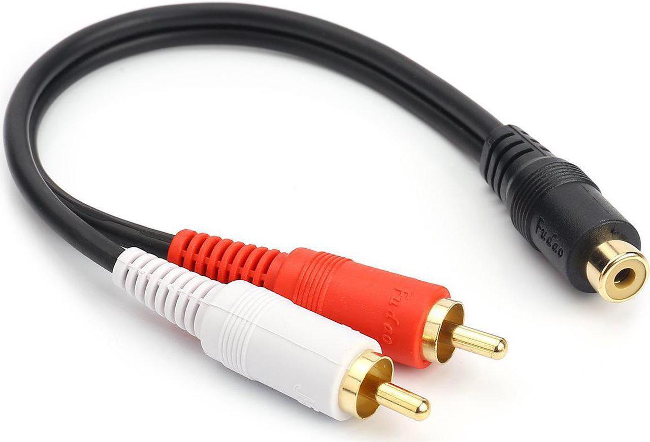 Alt view image 2 of 7 - RCA Female to 2 RCA Male Y-Cable Stereo Audio Cable with OFC Conductor Dual Shielding Gold Plated Metal Shell Flexible PVC Jacket (0.2M/0.5FT)