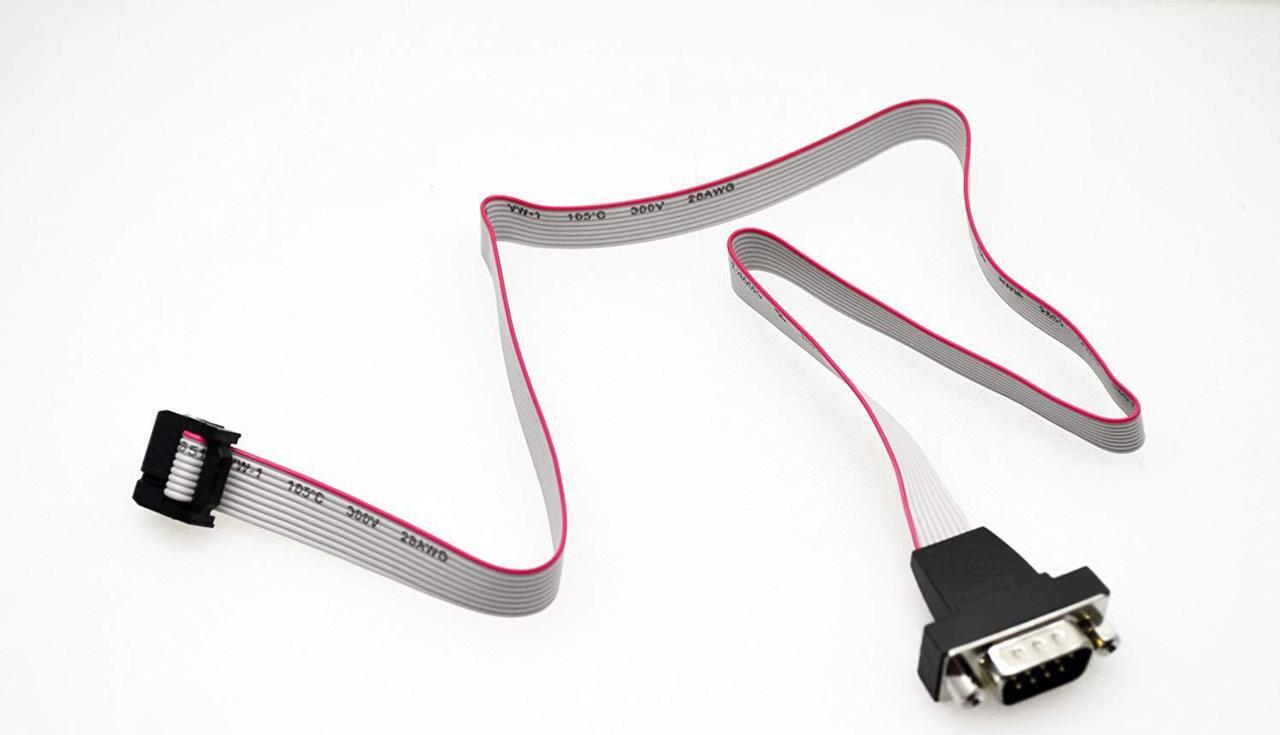 Main image of PartsCollection 20-Inch Motherboard Serial COM Port Header Panel Mount IDC Ribbon Cable (10-PIN Internal to 9-PIN External Connector)