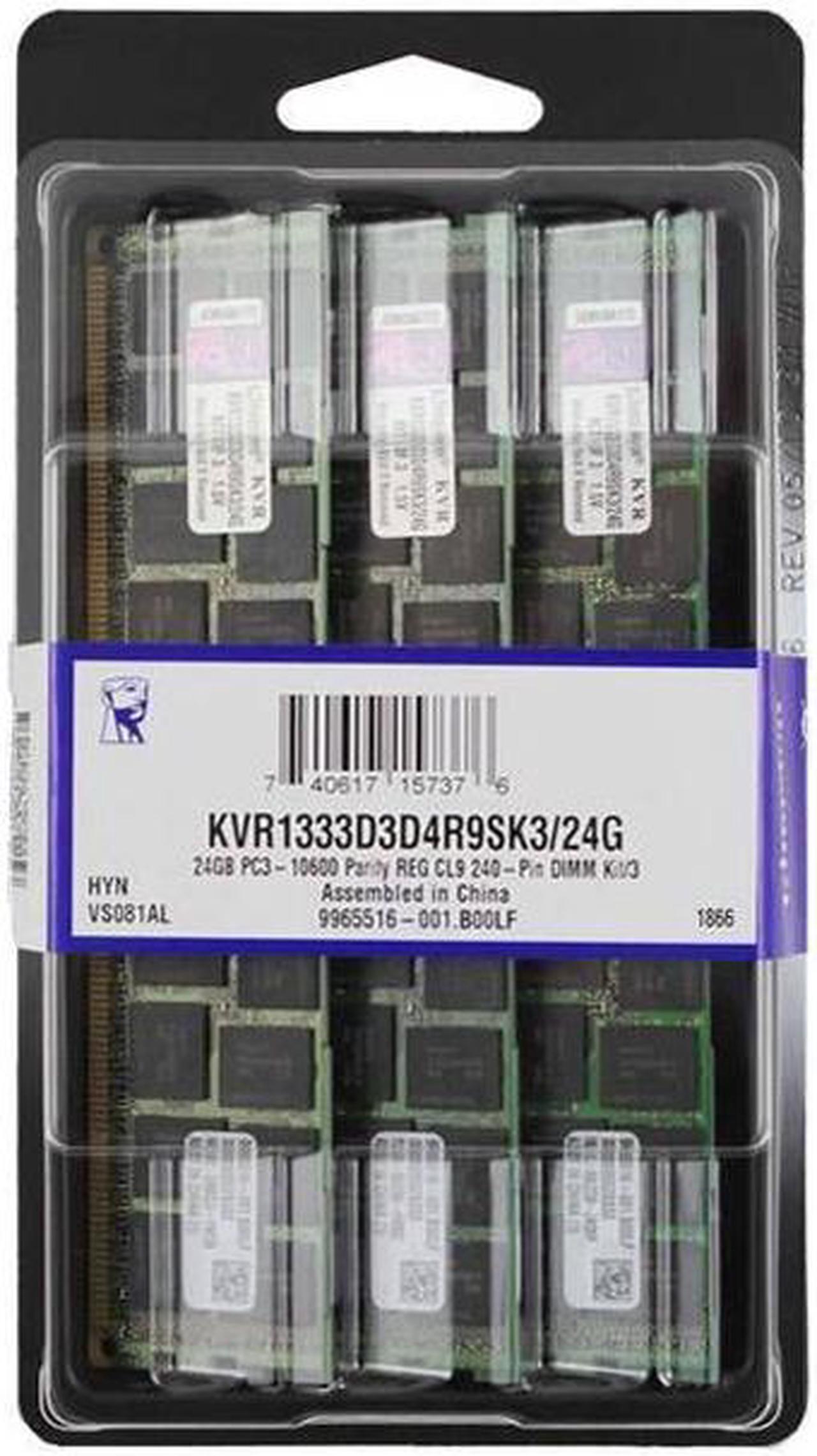 Alt view image 2 of 2 - Kingston KVR1333D3D4R9SK3/24G ValueRAM 24GB DDR3 SDRAM Memory Module