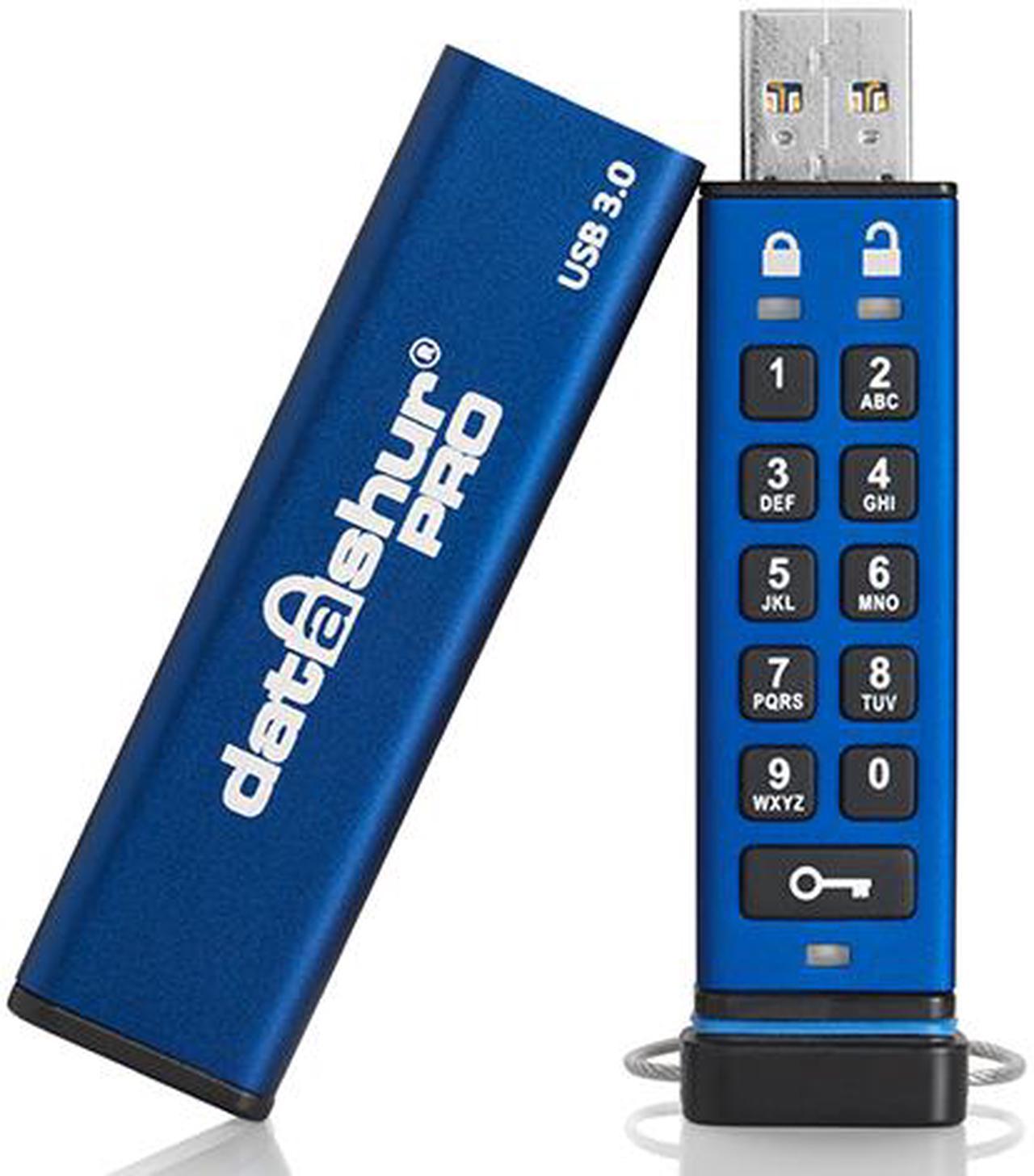 iStorage datAshur PRO 8GB Secure flash drive - FIPS 140-2 Level 3 Certified - Password protected, dust and water resistant, portable, military grade hardware encryption. USB 3.0 IS-FL-DA3-256-8