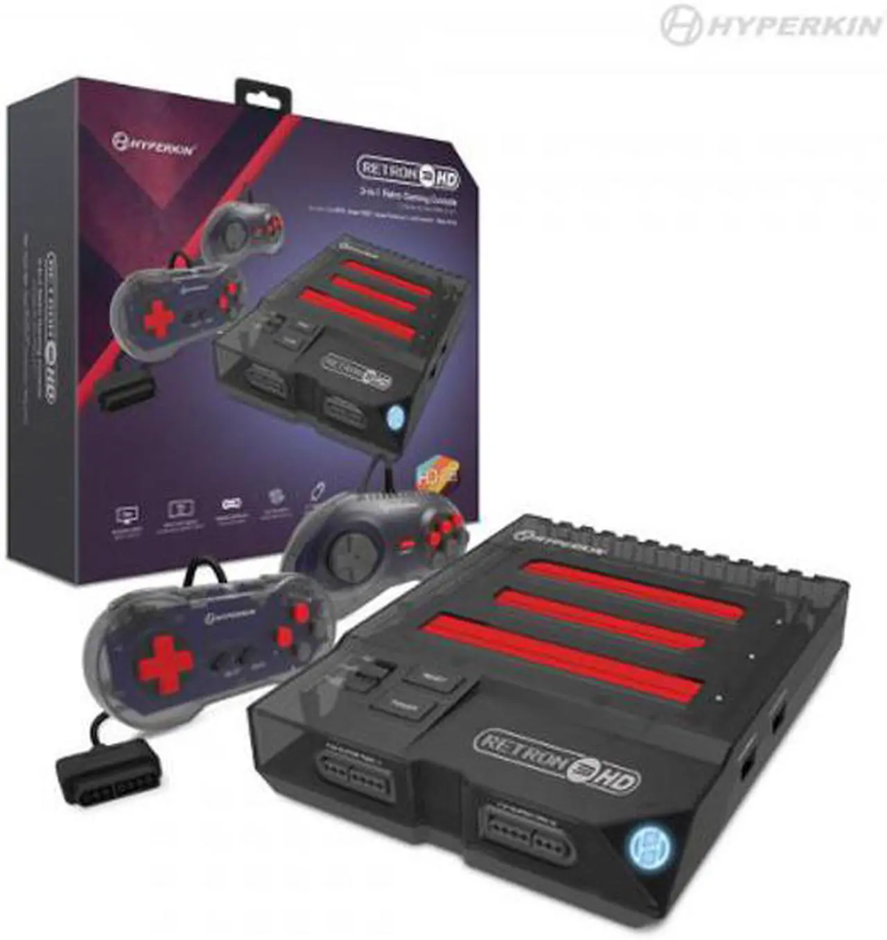 Alt view image 16 of 17 - Hyperkin RetroN 3 HD 3-in-1 Retro Gaming Console for NES, Super Famicom, and Genesis/ Mega Drive (Space Black) - Sega Ge