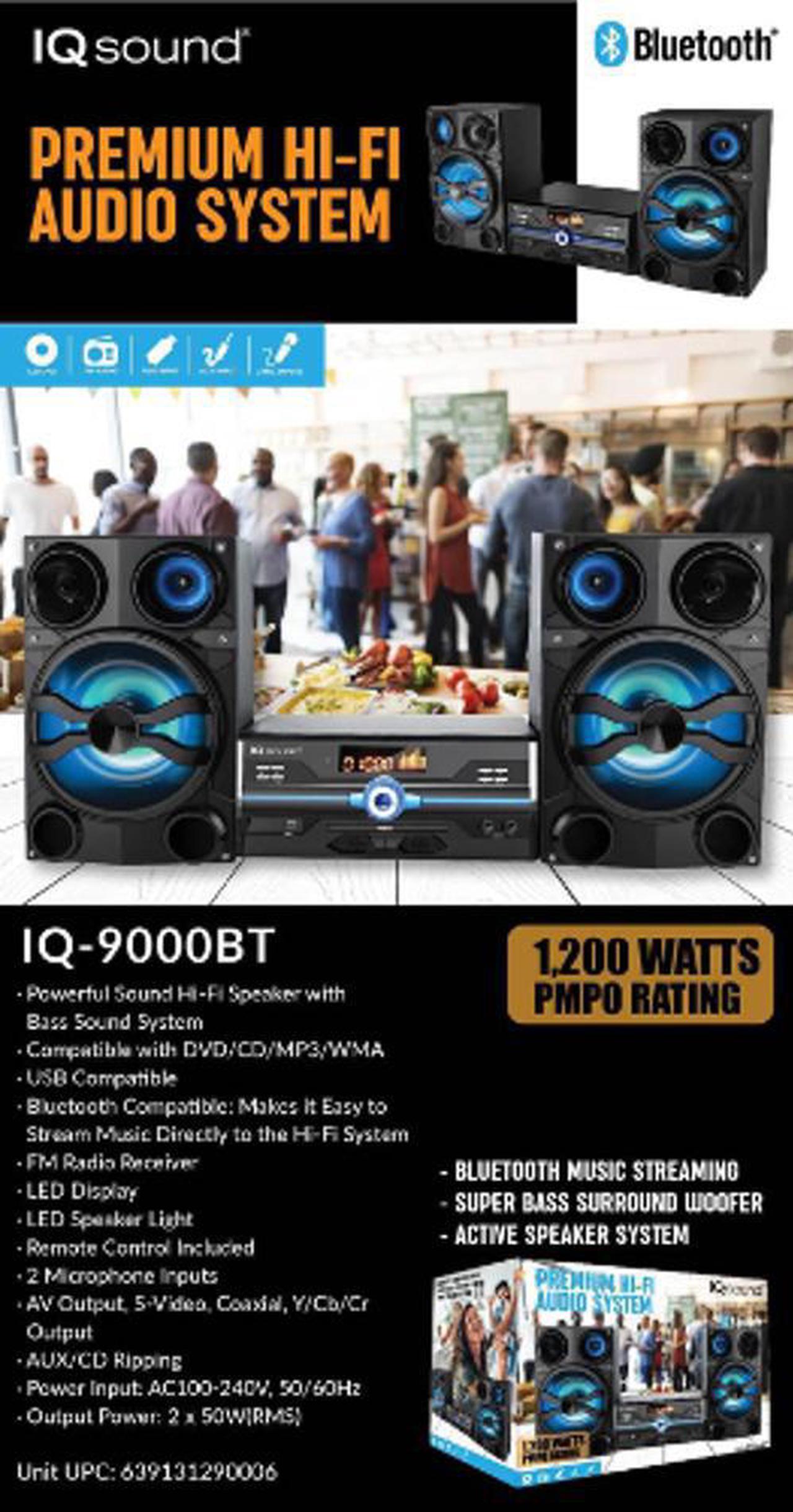 Alt view image 16 of 19 - Supersonic IQ Sound IQ-9000BT HiFi Multimedia Audio System with Bluetooth and AUX/USB/Mic Inputs