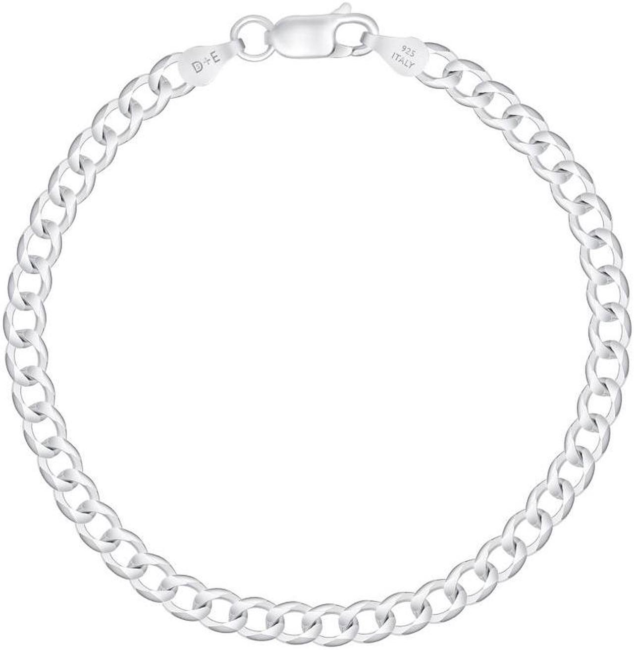 Alt view image 2 of 7 - Solid 925 Sterling Silver Italian 4.8mm Flat 22 Curb Chain Necklace for Men Women CURB120-22