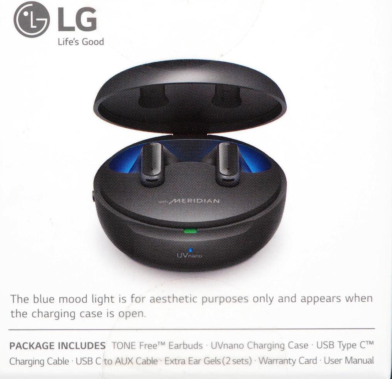 Alt view image 6 of 8 - LG TONE Free FP9 - Plug and Wireless True Wireless Bluetooth UVnano Earbuds - Black