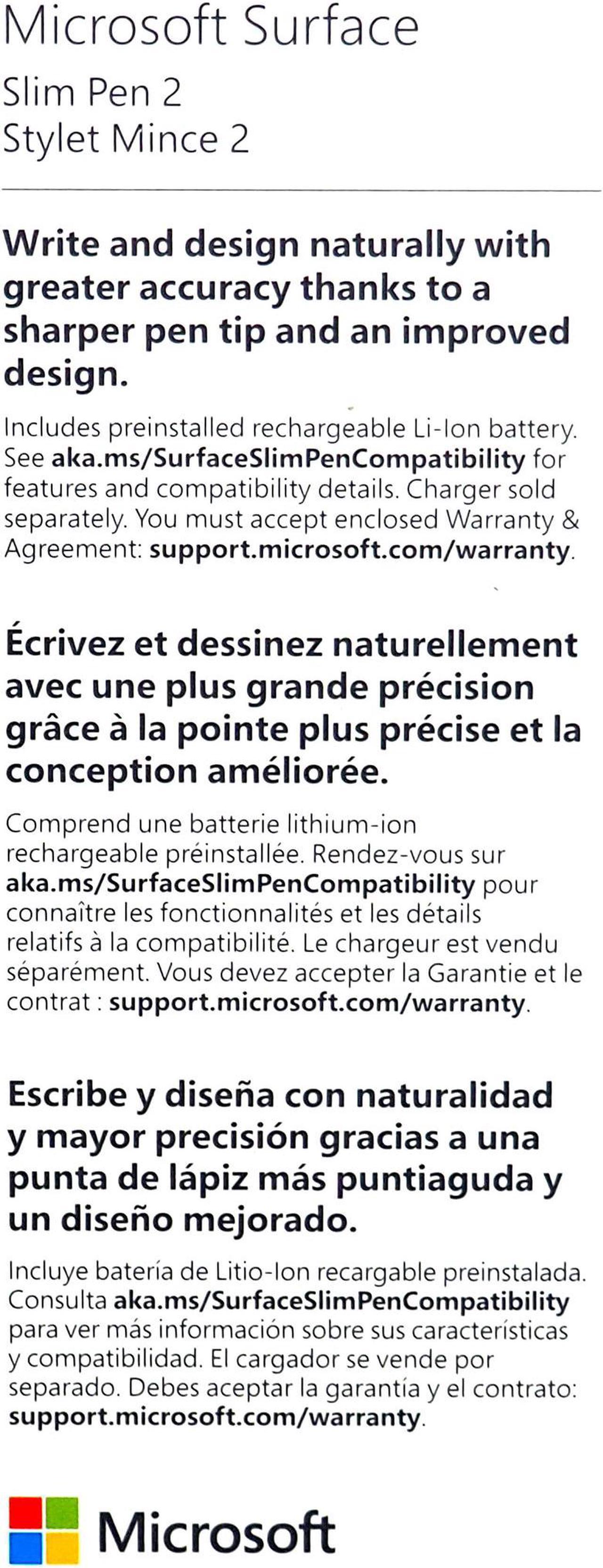 Alt view image 20 of 20 - Microsoft 8WV-00001 Surface Slim Pen 2 Matte Black