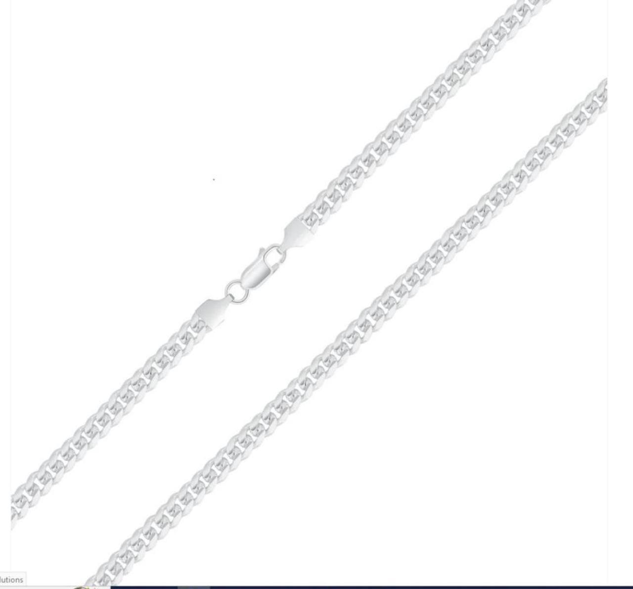 Main image of Solid 925 Sterling Silver Miami Cuban Link Chain Necklace 5mm, 22"  Made in Italy, Unisex, All Ages