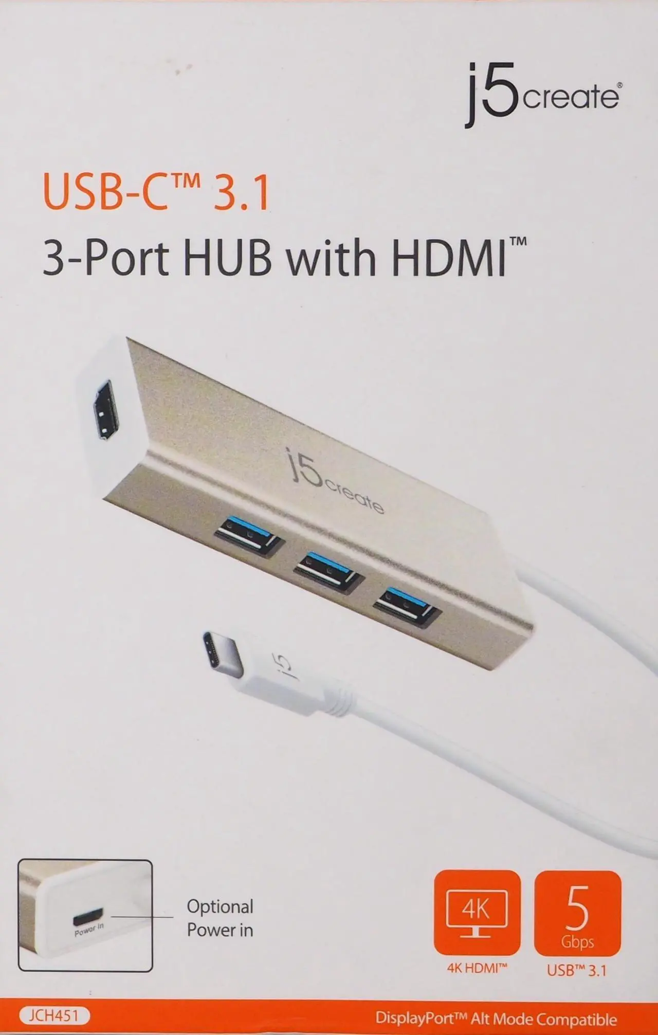 Alt view image 17 of 20 - j5create USB-C 3-Port USB 3.0 & 4K HDMI Hub