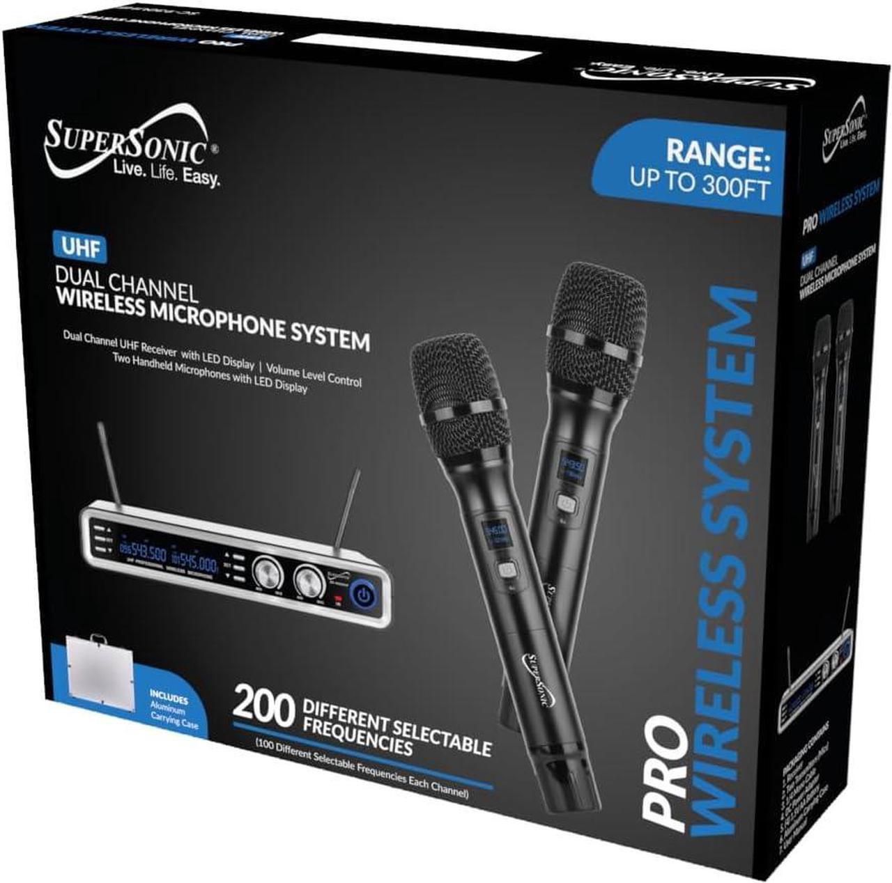 Alt view image 5 of 5 - Supersonic SC930 UHF Dual Channel Wireless Microphone System