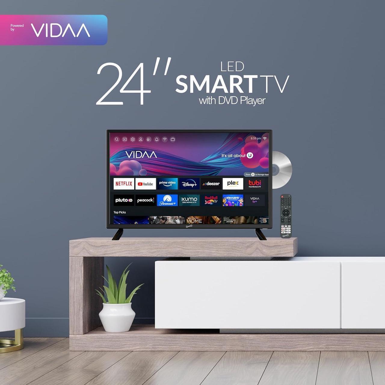 Alt view image 14 of 15 - Supersonic 24" LED Smart HDTV w DVD Player, AC/DC Compatible with Car Cord, 1080p, WiFi, SC-2426SDVD