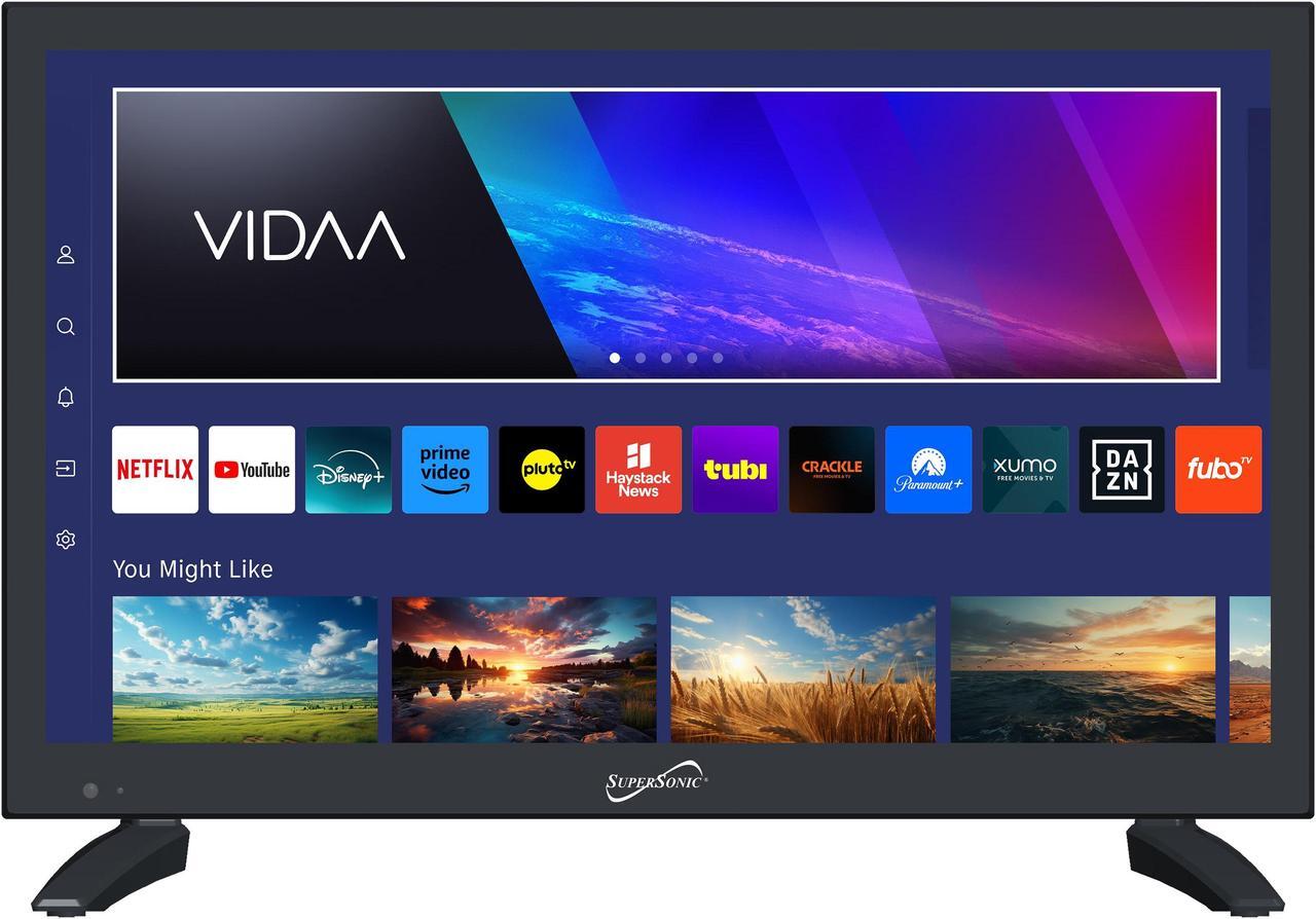 Alt view image 2 of 8 - Supersonic 18.5 inch Smart AC/DC LED TV 1080p, WiFi, Built-in Speakers, 3X HDMI Remote SC-1920VTV