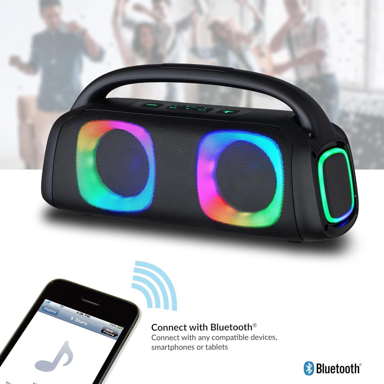 Alt view image 10 of 14 - Supersonic Portable Bluetooth Wireless Speaker Built-in Mic, USB/SD/AUX, FM SC-2322BT Blue