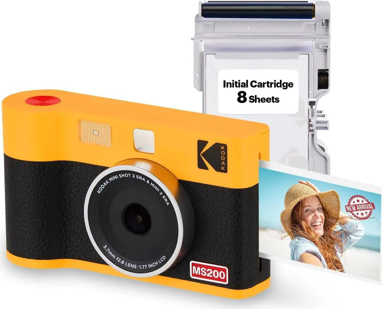 Alt view image 5 of 9 - KODAK Mini Shot 2 ERA 4PASS 2-in-1 Instant Camera and Photo Printer (Yellow, Camera + 8 Sheets) MS200 Yellow