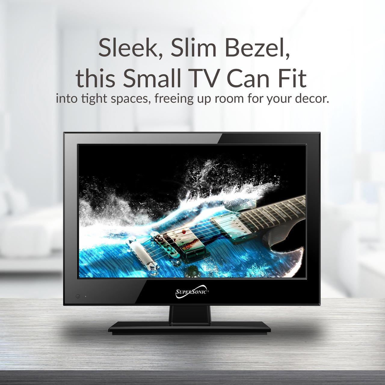 Alt view image 8 of 12 - SUPERSONIC SC-1312 13" Black LED HDTV with Built-in DVD Player