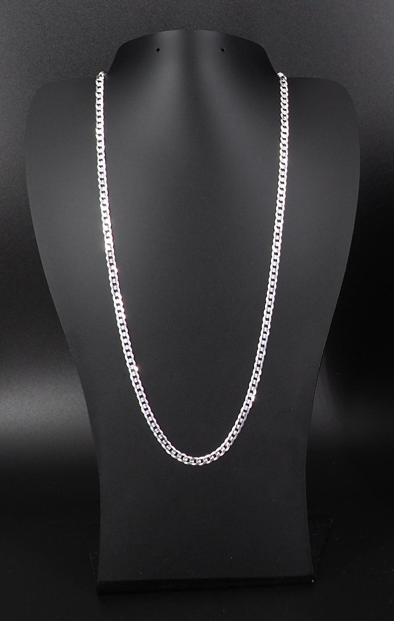 Alt view image 6 of 7 - Solid 925 Sterling Silver Italian 4.8mm Flat 22 Curb Chain Necklace for Men Women CURB120-22