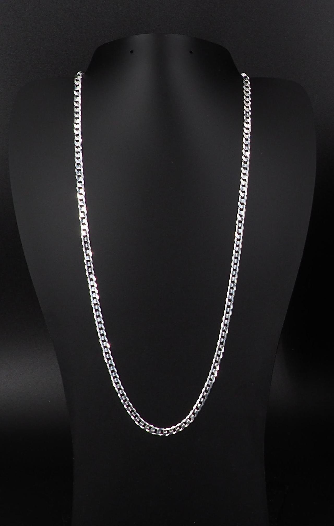 Alt view image 5 of 7 - Solid 925 Sterling Silver Italian 4.8mm Flat 22 Curb Chain Necklace for Men Women CURB120-22