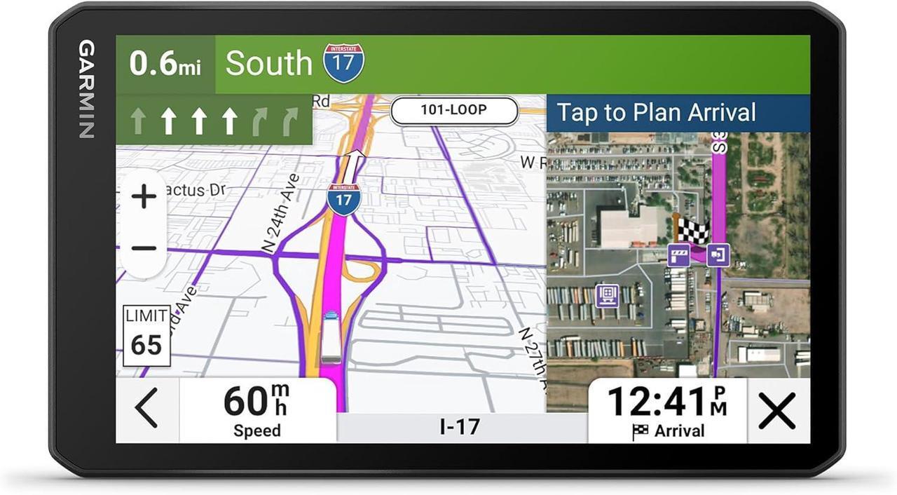 Alt view image 9 of 12 - Garmin dzl OTR720, Large High-Res 7 GPS Truck Navigator, Custom Truck Routing, Satellite Imagery, Wind Speed, Community-Shared Loading Docks, Truck Entrances & Parking Availability