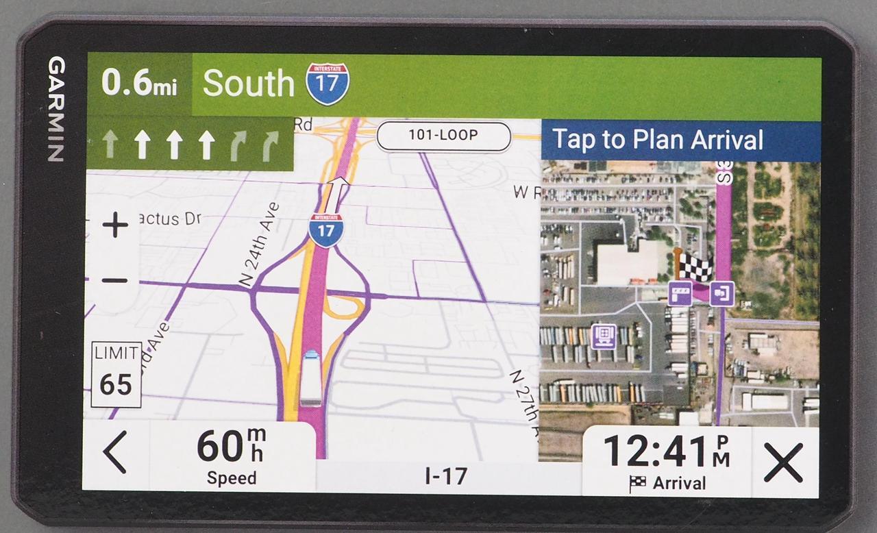 Alt view image 10 of 12 - Garmin dzl OTR720, Large High-Res 7 GPS Truck Navigator, Custom Truck Routing, Satellite Imagery, Wind Speed, Community-Shared Loading Docks, Truck Entrances & Parking Availability
