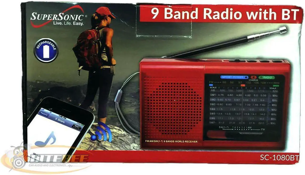 Alt view image 2 of 14 - 9 BAND BT/USB/SD RDIO RED