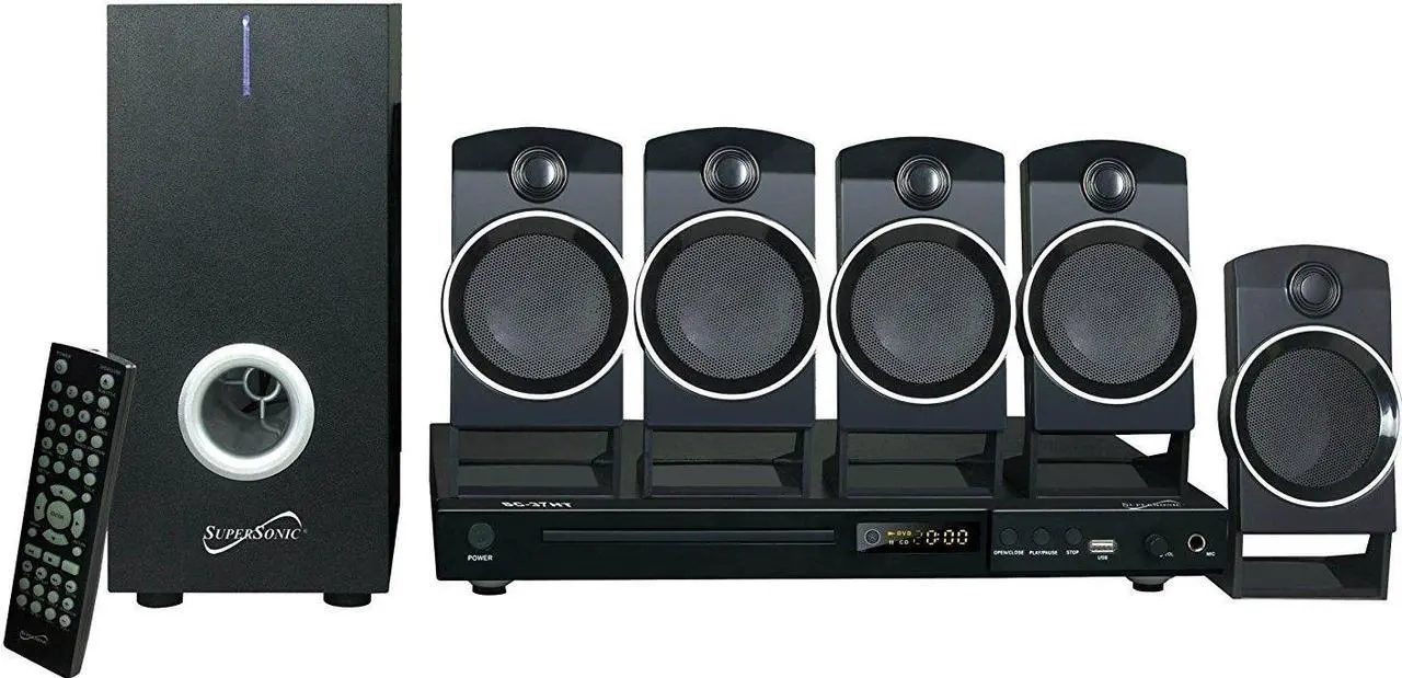 Alt view image 2 of 15 - SUPERSONIC SC-37HT 5.1 Channel Dvd Home Theater System With USB Input & Karaoke Function