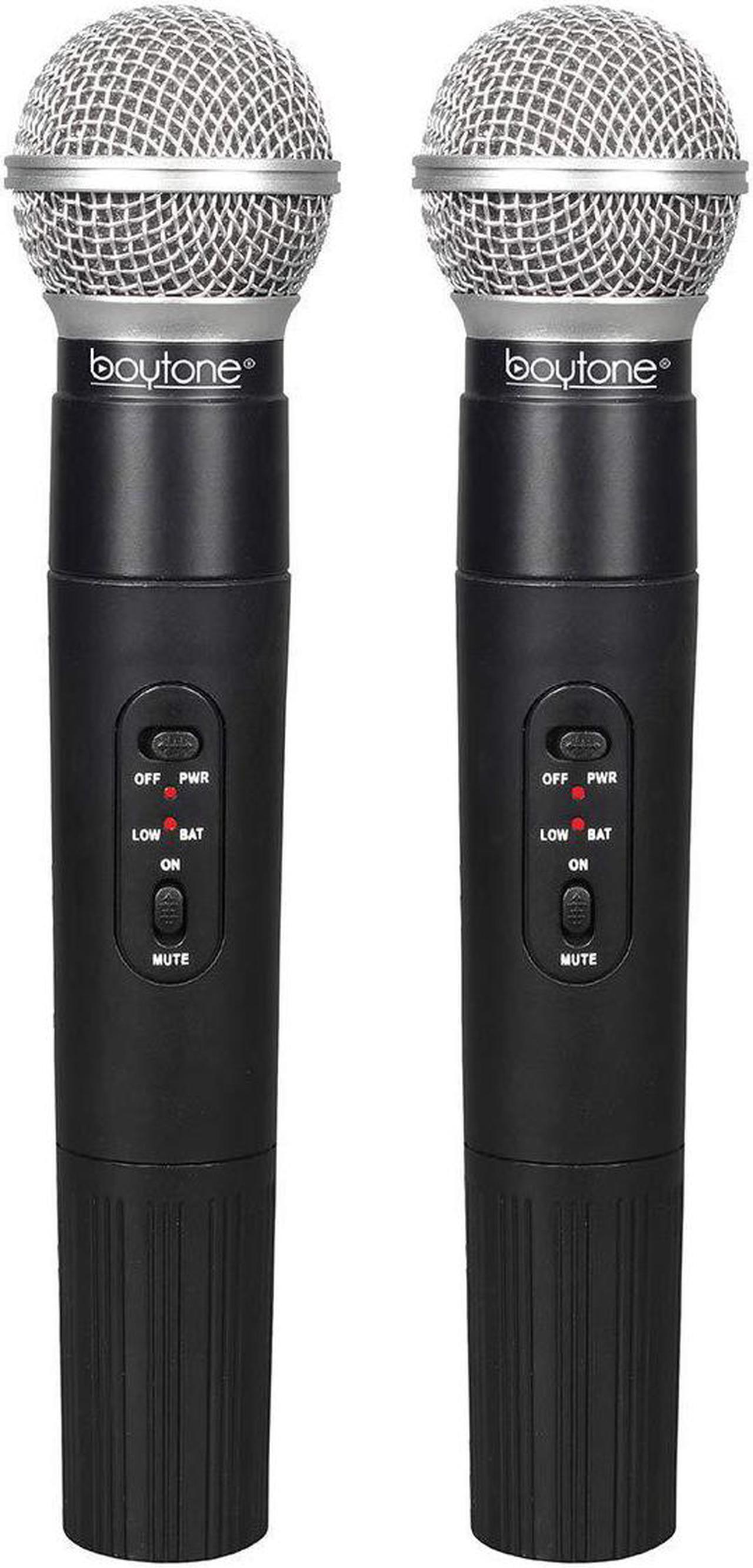 Alt view image 2 of 11 - Boytone BT-42VM Dual Channel Wireless Microphone System - VHF Fixed 2 Handheld for Karaoke, DJ, Church, Conference, with carrying cases