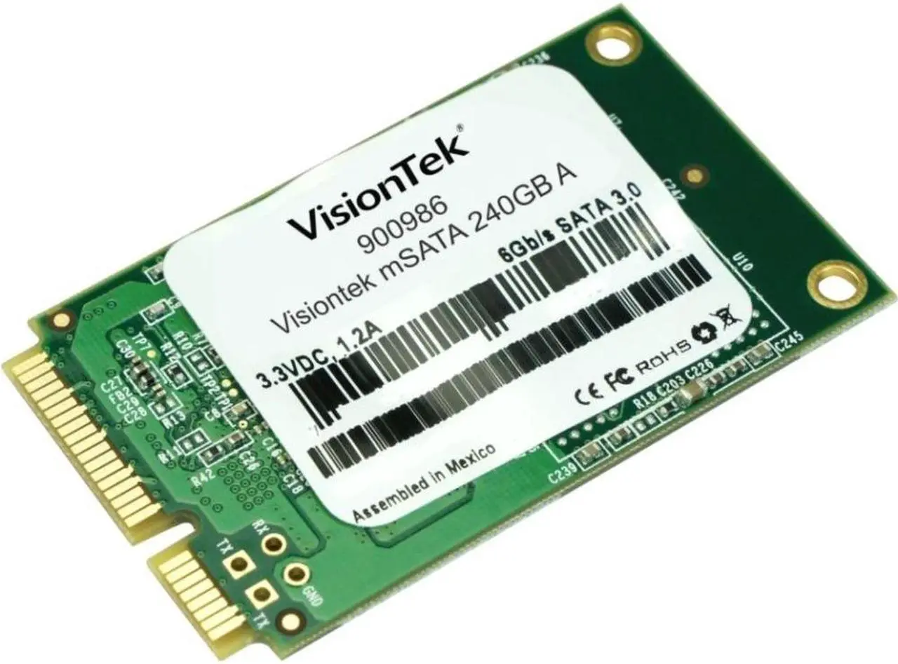 Alt view image 3 of 8 - VisionTek mSATA 240GB SATA III 3D MLC Internal Solid State Drive (SSD) 900986