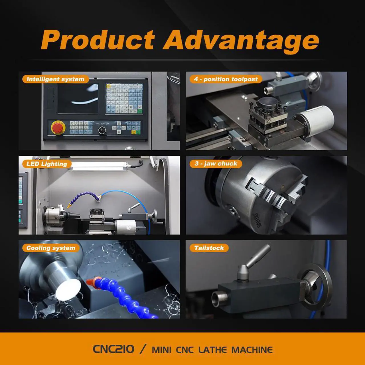 Alt view image 4 of 7 - CNC 210 Without Stand Mini CNC Lathe Machine Automatic Tool Feeding High speed Hardware Machine System AFTER 990TDB with Nice Price