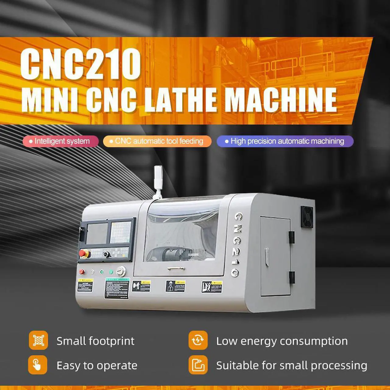 Alt view image 2 of 7 - CNC 210 Without Stand Mini CNC Lathe Machine Automatic Tool Feeding High speed Hardware Machine System AFTER 990TDB with Nice Price