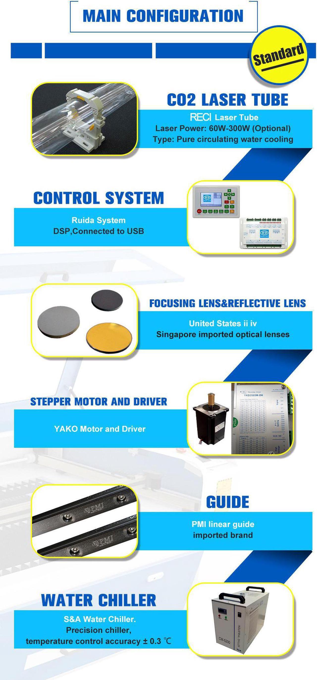 Alt view image 3 of 7 - CO2 Laser Cutter and Engraver Machine 130W Belt Workbench 1300*900mm Water Chiller for non-metal Wood Leather