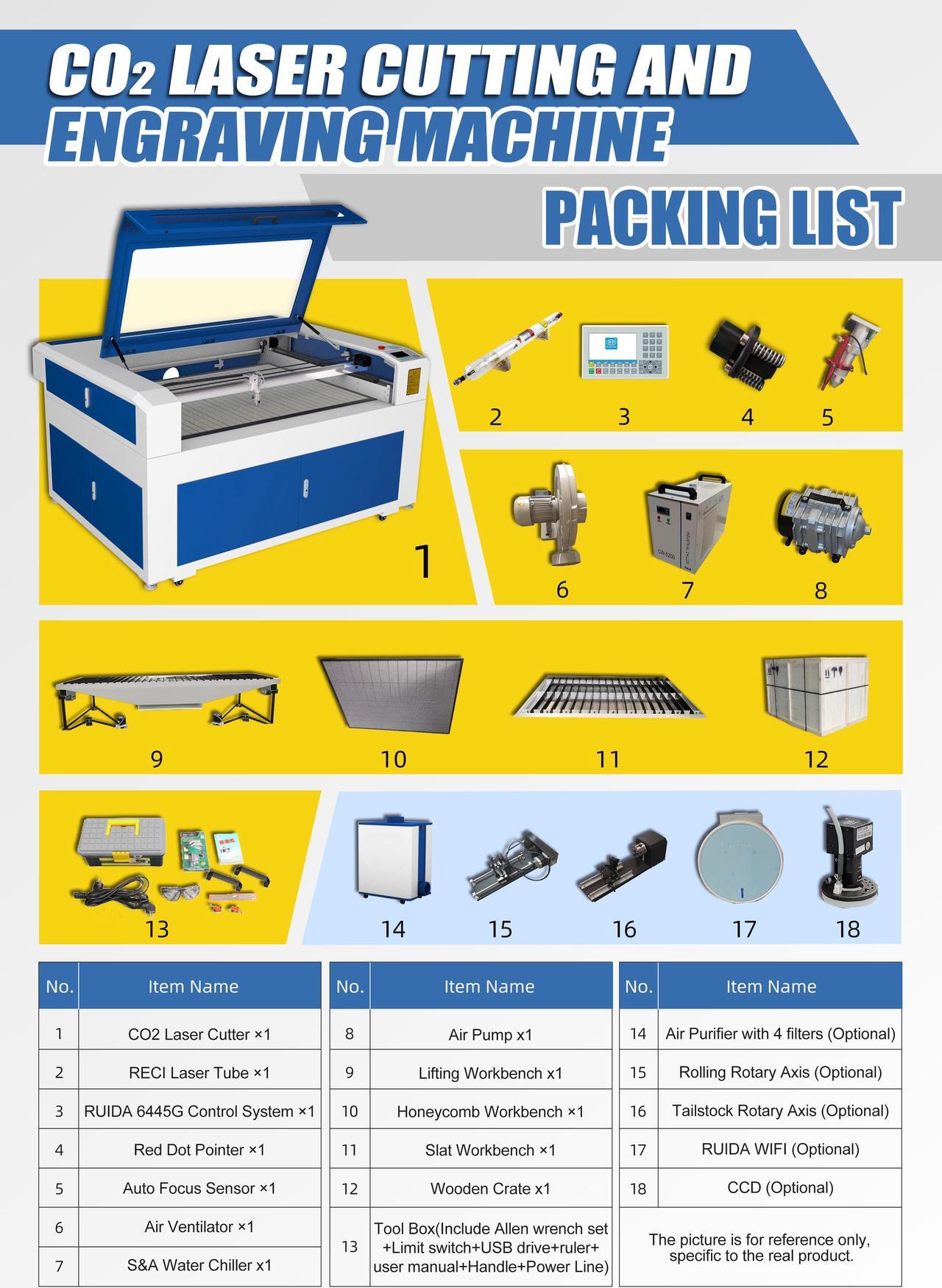 Alt view image 7 of 7 - CO2 Laser Cutter and Engraver Machine 130W Belt Workbench 1300*900mm Water Chiller for non-metal Wood Leather