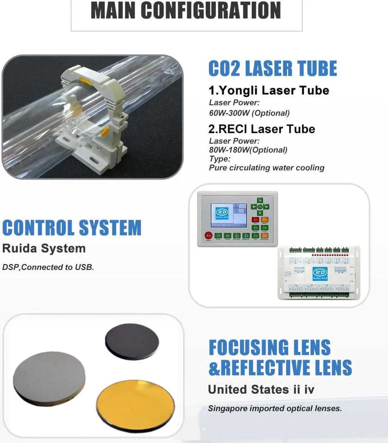 Alt view image 3 of 7 - CO2 SFX-1325 RECI 180W Laser Cutter and Engraver Machine Workbench 1300*2500mm Water Cooling for Nonmetal Acrylic Plastic Deep Engraving RECI Laser Tube