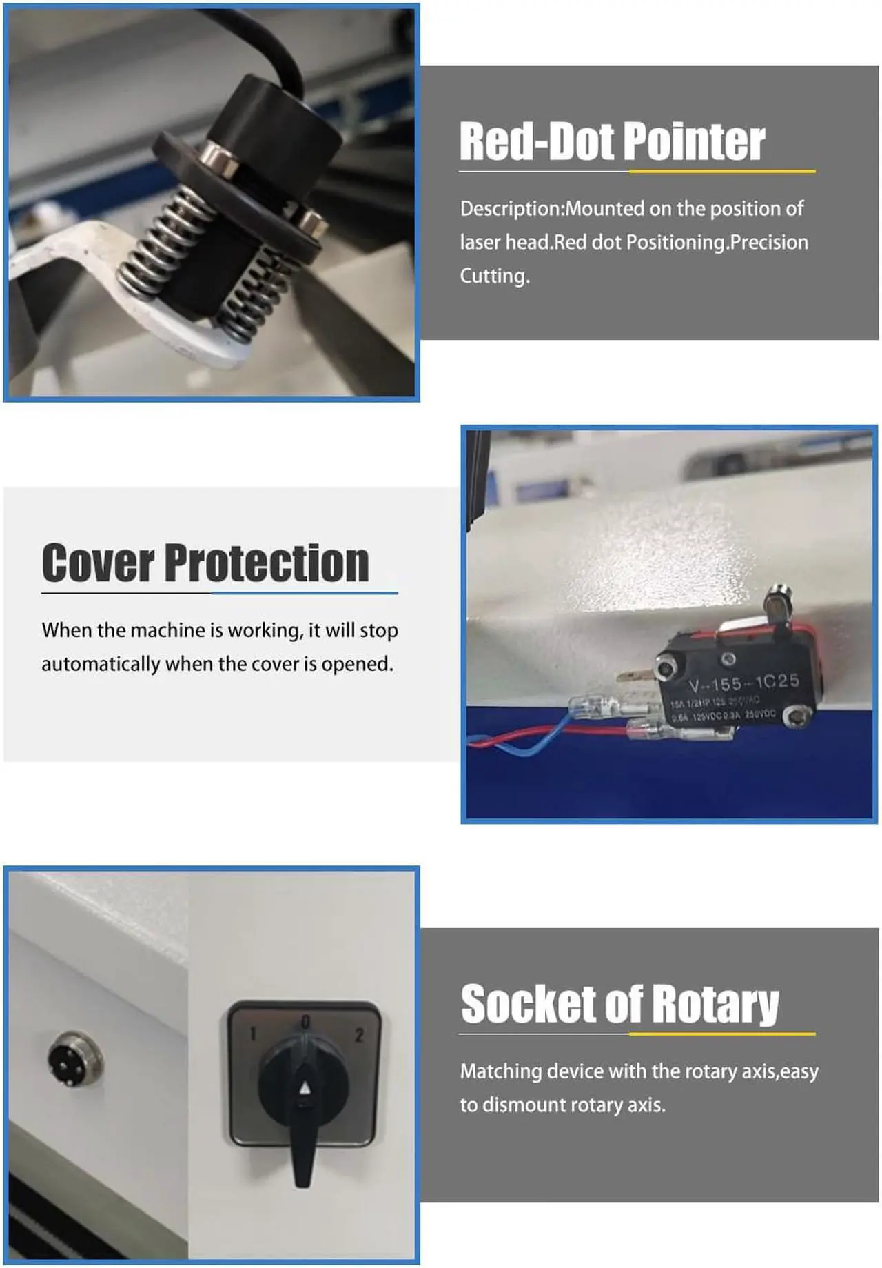 Alt view image 5 of 7 - CO2 SFX-1325 RECI 180W Laser Cutter and Engraver Machine Workbench 1300*2500mm Water Cooling for Nonmetal Acrylic Plastic Deep Engraving RECI Laser Tube