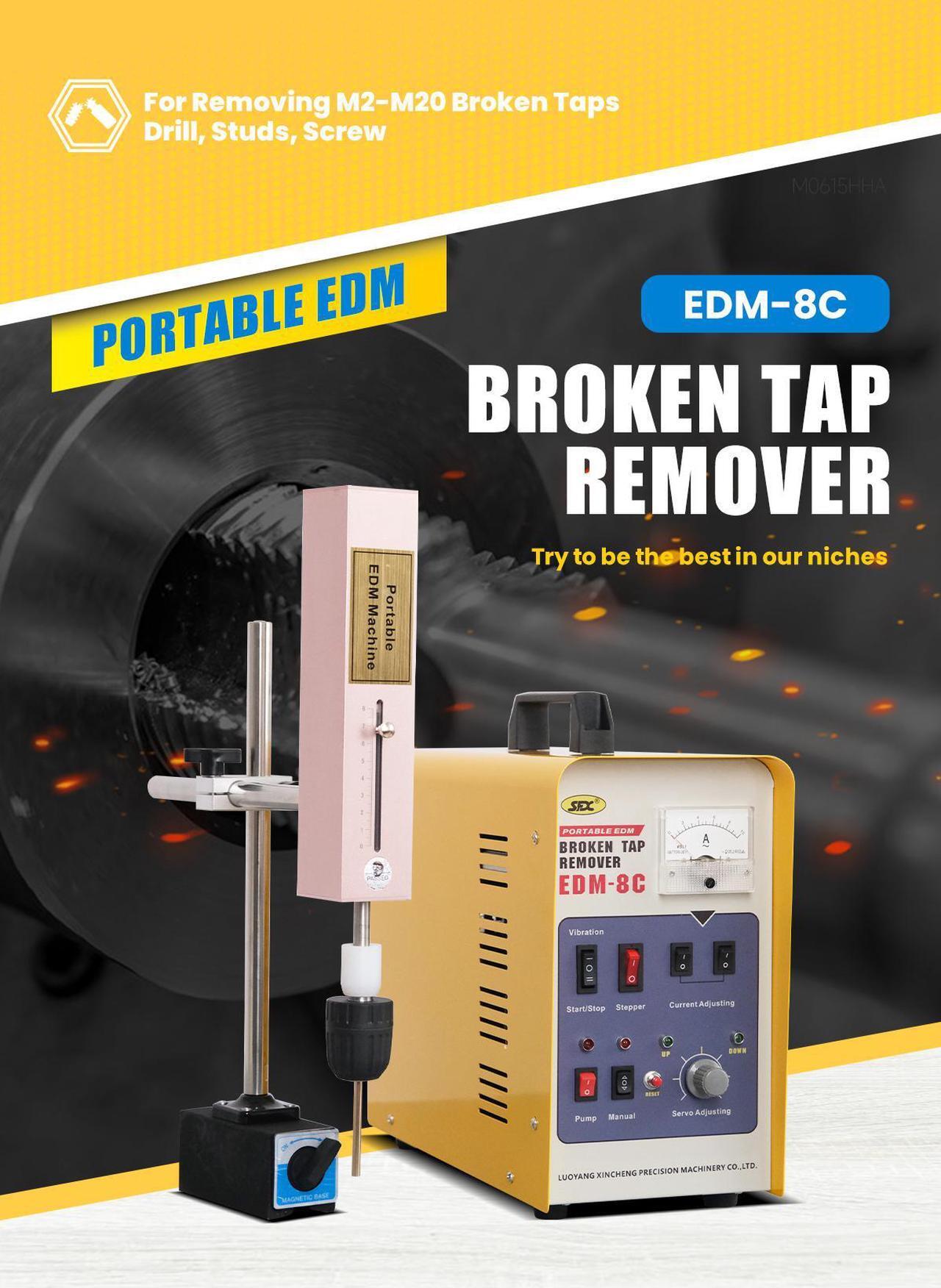 Alt view image 2 of 7 - New Arrival EDM-8C Portable EDM Machine Fast Speed M2-M20 Broken Tap Removal, Stud Remover, Small Mini Spark Erosion Bolt Extractor Machine Remove Broken Tap, Drill, Bolt, Screw Tap Burner Machine