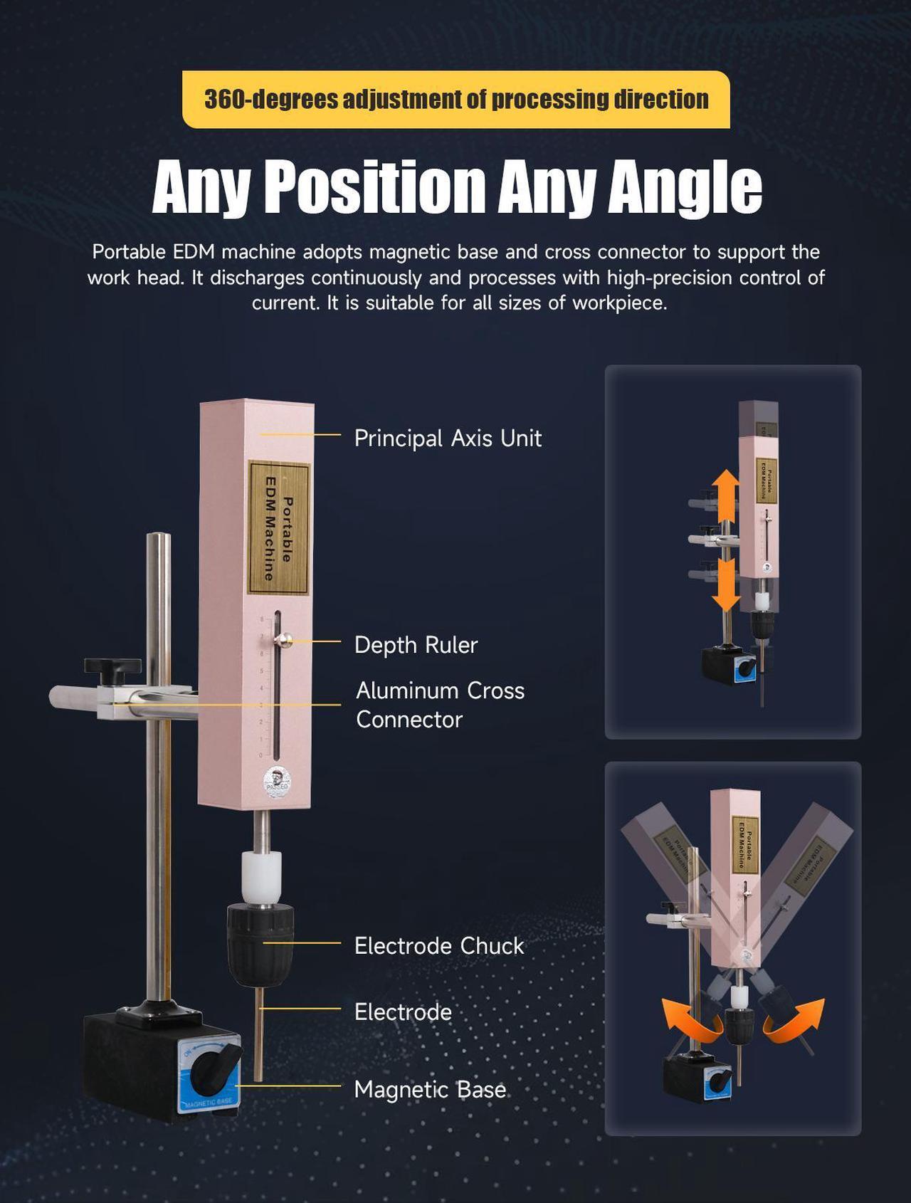 Alt view image 5 of 7 - New Arrival EDM-8C Portable EDM Machine Fast Speed M2-M20 Broken Tap Removal, Stud Remover, Small Mini Spark Erosion Bolt Extractor Machine Remove Broken Tap, Drill, Bolt, Screw Tap Burner Machine
