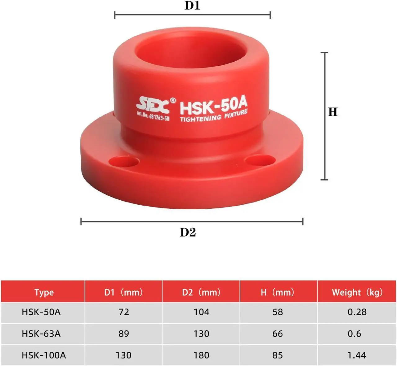 Alt view image 2 of 7 - SFX HSK-100A HSK Tightening Fixture Machine Tool Tool Holder High Polymer Material Applicable to HSK A/C