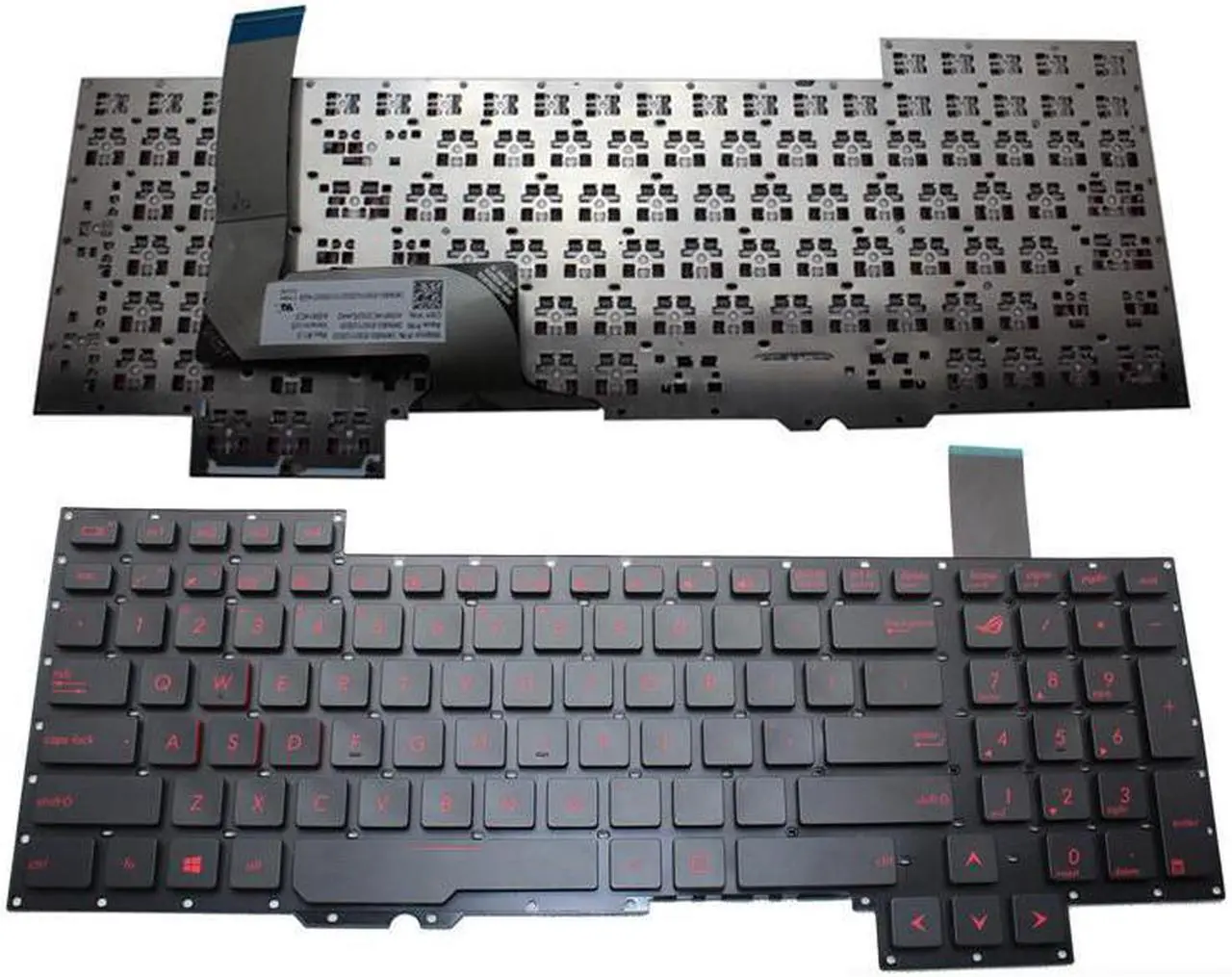 Main image of New Replacement Keyboard No Frame For Asus G751J G751JL G751JM G751JT G751JY P/N: 0KNB0-E601US00 ASM14C33USJ442, US Layout Black Color With RED Letter