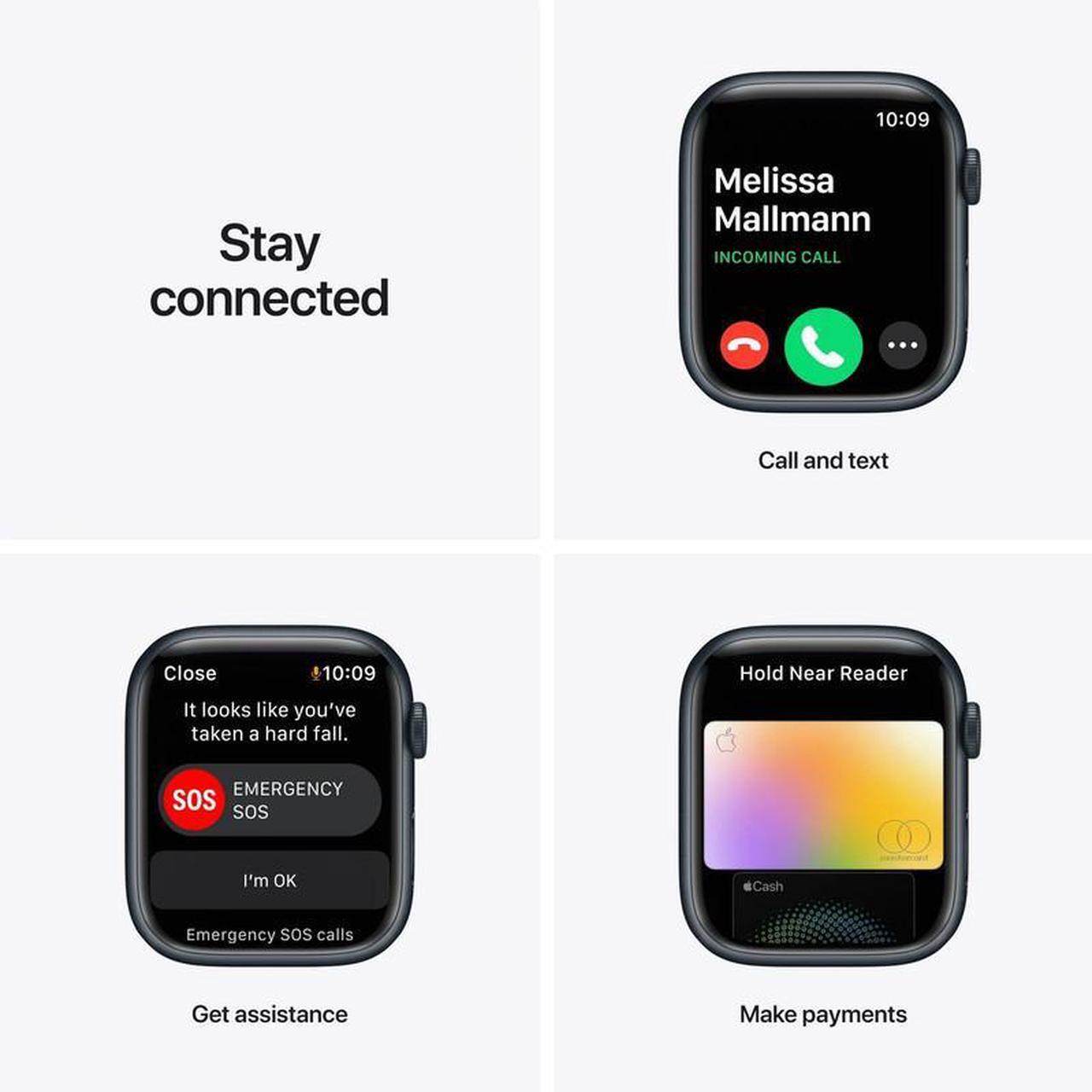 Alt view image 5 of 5 - Apple Apple Watch Series 7 41 mm Fully Unlocked - Midnight GPS Only (Grade A)
